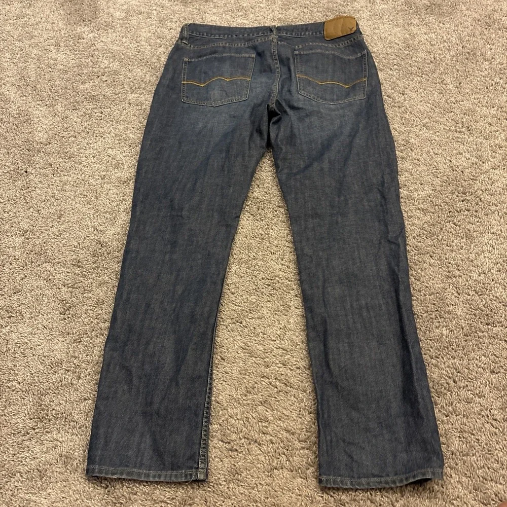 American Eagle Low Rise Boot Cut Jeans Mens 33x30 Blue Wide Leg Denim Y2k Rare